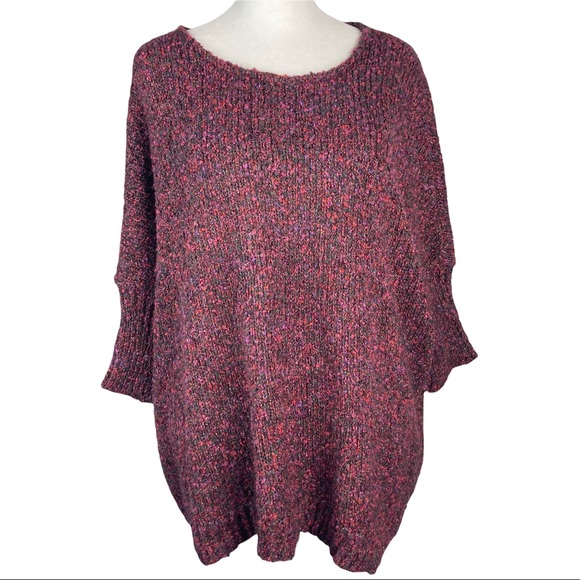 Sparkle & Fade womens Plum Multi Colored Sweater Gorgeous colors Sz M - Picture 1 of 10